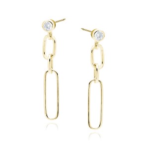 Cercei argint lungi cu pietre placati cu aur galben DiAmanti Z1917EG_W-DIA (Argint 925‰ 1,8 g.)